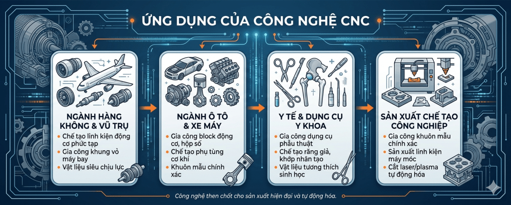 Ứng dụng của công nghệ CNC